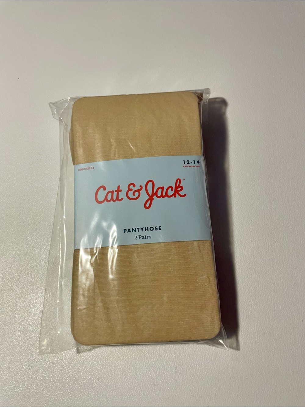 NIP Cat & Jack 2-Pack Girls Tan Footed Pantyhose Size 12-14